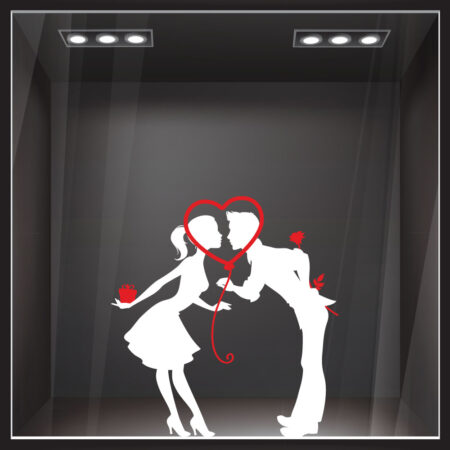 Αυτοκόλλητο βιτρίνας LOVE COUPLE