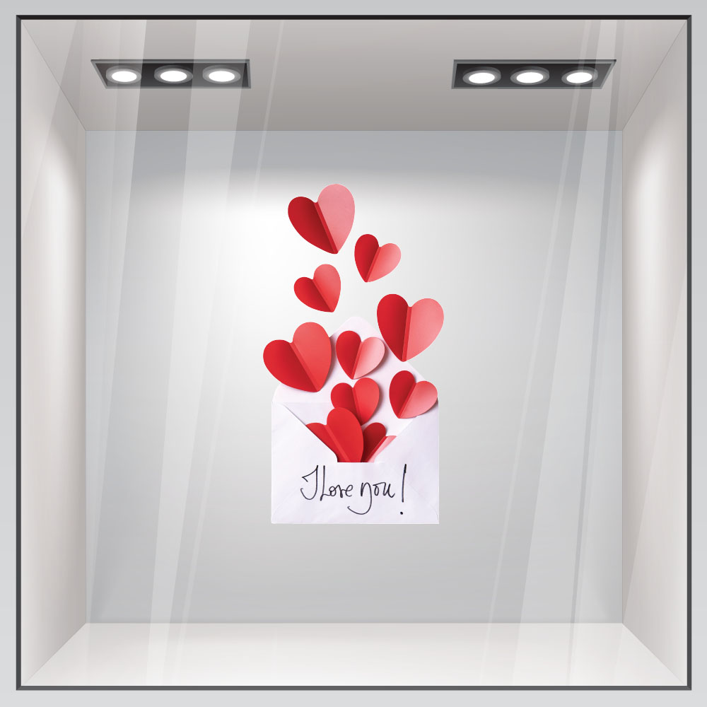 Αυτοκόλλητο Βιτρίνας LOVE ENVELOPE