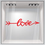 Aυτοκόλλητο βιτρίνας LOVE LETTERING IN FORM ARROW