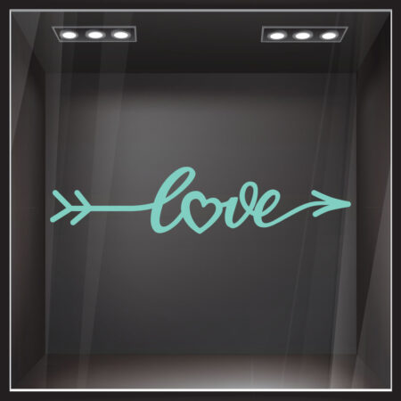 Aυτοκόλλητο βιτρίνας LOVE LETTERING IN FORM ARROW -  Sticky 4
