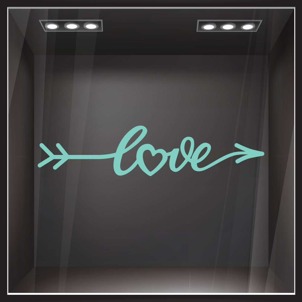 Aυτοκόλλητο βιτρίνας LOVE LETTERING IN FORM ARROW