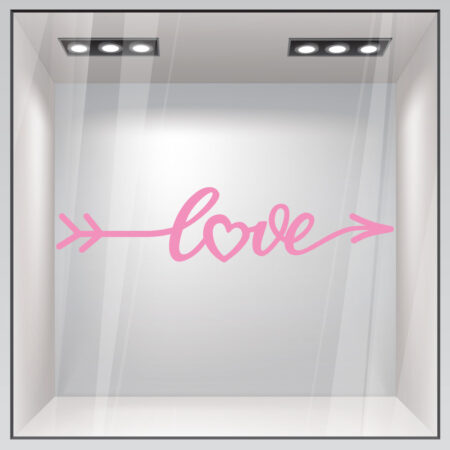 Aυτοκόλλητο βιτρίνας LOVE LETTERING IN FORM ARROW -  Sticky 2