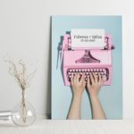 Πίνακας σε καμβά LOVE TYPEWRITER
