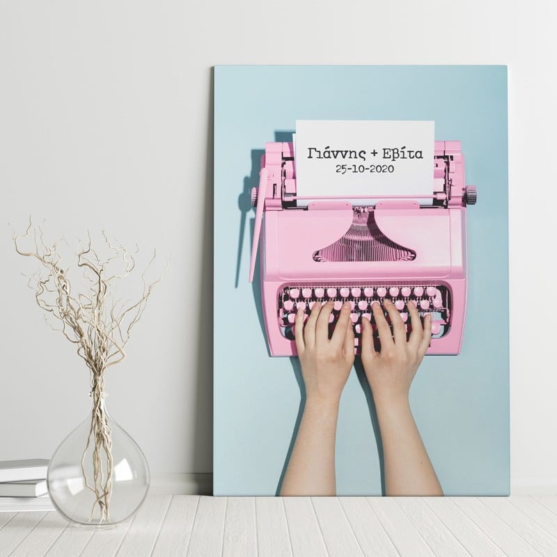Πίνακας σε καμβά LOVE TYPEWRITER