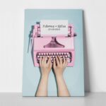 Πίνακας σε καμβά LOVE TYPEWRITER