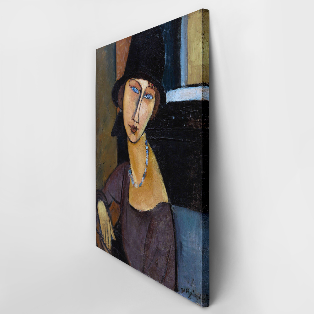 Πινακας σε καμβά MODIGLIANI - JEANNE HEBUTERNE WITH HAT AND NECKLACE