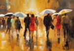 Πινακας σε καμβά RAIN PEOPLE PAINTING