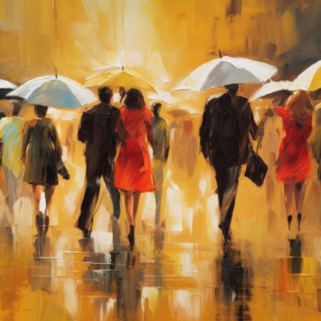 Πινακας σε καμβά RAIN PEOPLE PAINTING - Πινακες σε καμβα Sticky 5