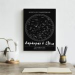 Πίνακας σε καμβά STARS LOVE black