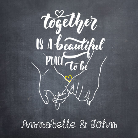 Τετράγωνος Πίνακας TOGETHER A PLACE TO BE - Αγαπη - Ερωτας Sticky 5