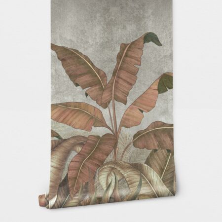 Αυτοκόλλητη Ταπετσαρία τοίχου TROPICAL LEAVES ON CONCRETE - Tropical Sticky 2
