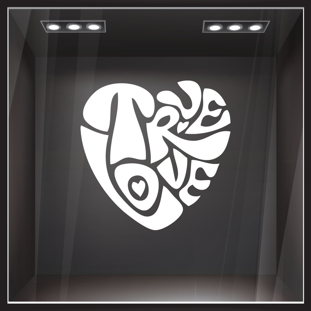 Αυτοκόλλητο βιτρίνας TRUE LOVE