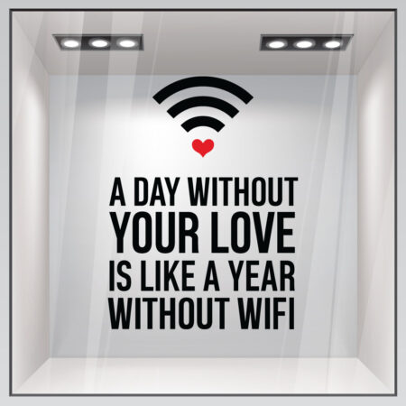 Αυτοκόλλητο βιτρίνας WIFI LOVE - Αγίου Βαλεντίνου Sticky 1