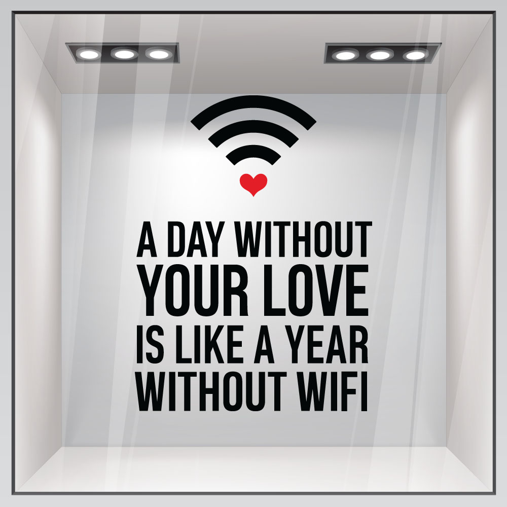 Αυτοκόλλητο βιτρίνας WIFI LOVE