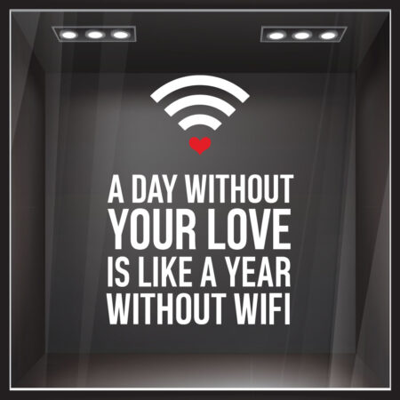 Αυτοκόλλητο βιτρίνας WIFI LOVE - Αγίου Βαλεντίνου