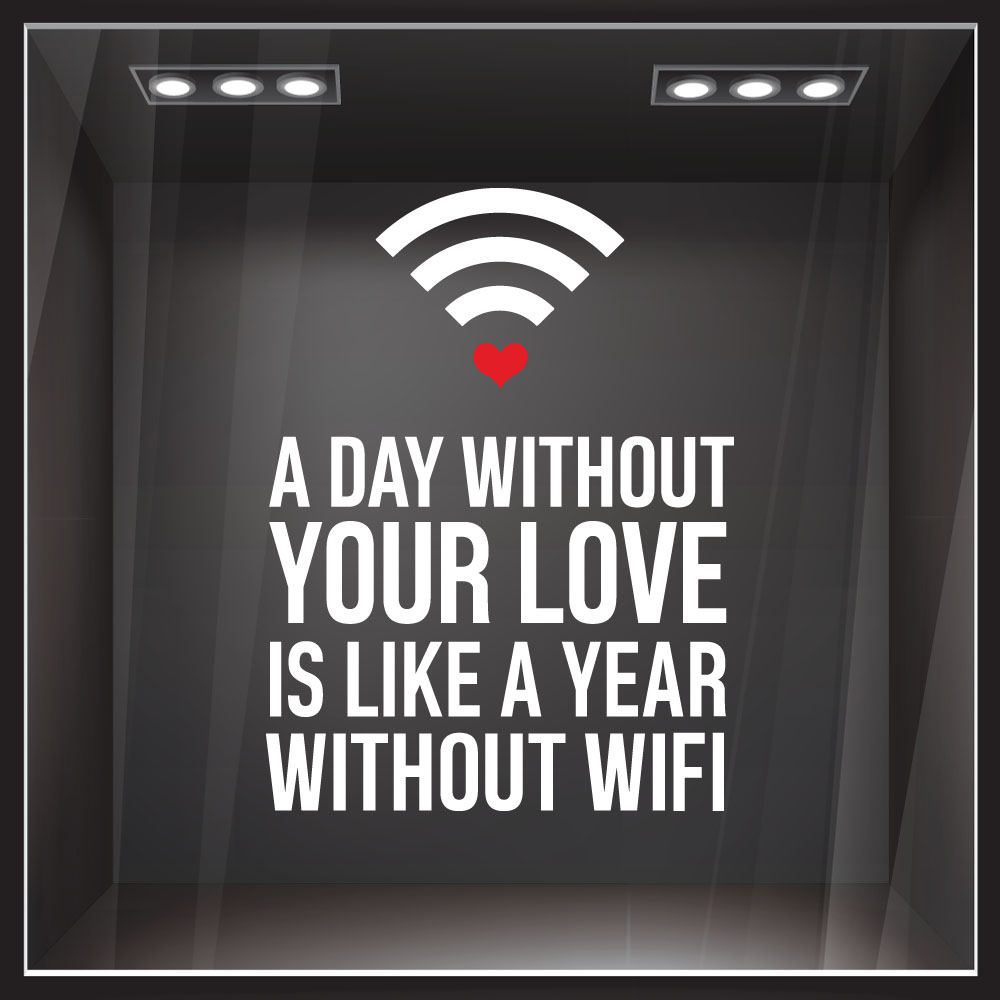 Αυτοκόλλητο βιτρίνας WIFI LOVE