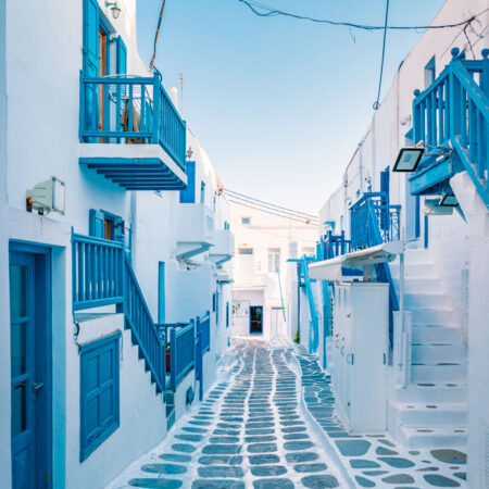 Πινακας σε καμβά ALLEY IN MYKONOS 2 - Νησια Sticky 4
