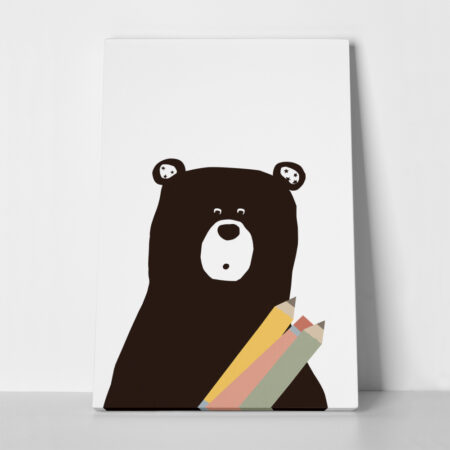 Πινακας σε καμβά ARTIST BEAR - Παιδικοι και set Sticky 1