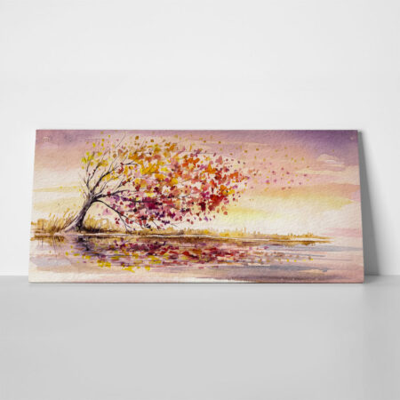Πίνακας Πανοραμικός σε καμβά AUTUMN TREE IN WIND - Πινακες σε καμβα Sticky 1