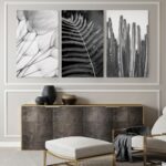 Σετ Τριπτυχος Πινακας σε καμβά BLACK AND WHITE ABSTRACT CONCEPT