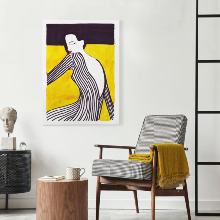 Πινακας σε καμβά BLACK AND YELLOW WOMAN - Μοδα και Διασκεδαση