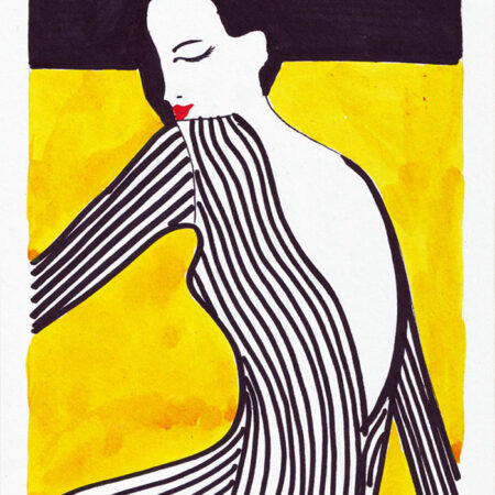 Πινακας σε καμβά BLACK AND YELLOW WOMAN - Μοδα και Διασκεδαση Sticky 5