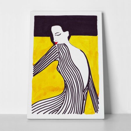 Πινακας σε καμβά BLACK AND YELLOW WOMAN - Μοδα και Διασκεδαση Sticky 1