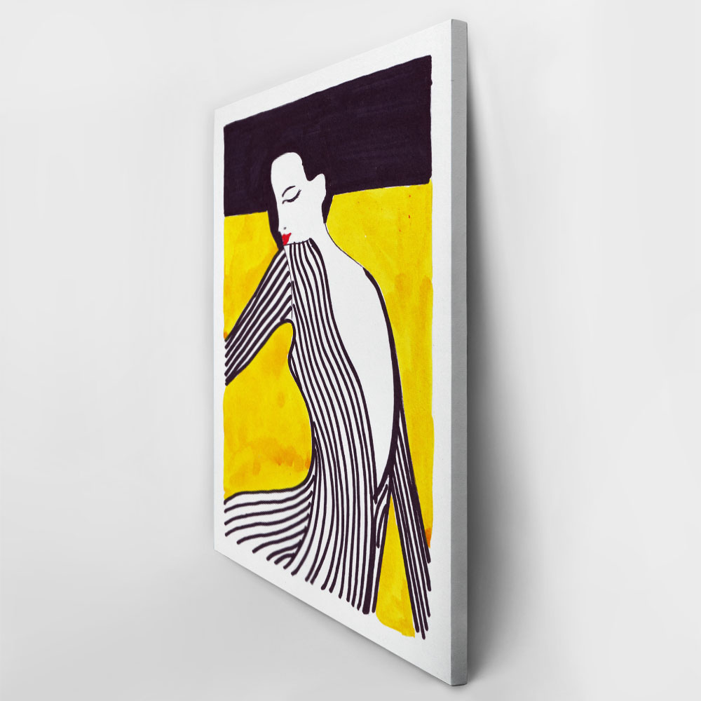 Πινακας σε καμβά BLACK AND YELLOW WOMAN