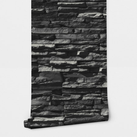 Αυτοκόλλητη Ταπετσαρία τοίχου BLACK BRICKS - Απομίμηση υλικών Sticky 2