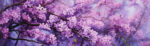 Πίνακας Πανοραμικός σε καμβά BLOSSOMING TREE WITH VIOLET FLOWERS