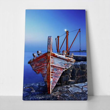 Πινακας σε καμβά BOAT IN NAXOS 2 - Βαρκες και Καραβια