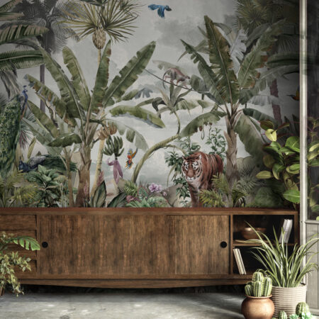 Αυτοκόλλητη Ταπετσαρία τοίχου BOHO JUNGLE PAINTING - Ταπετσαρίες