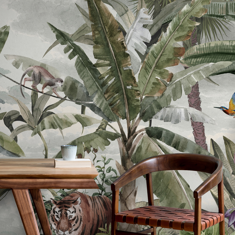 Αυτοκόλλητη Ταπετσαρία τοίχου BOHO JUNGLE PAINTING
