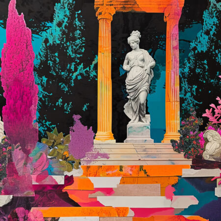 Πινακας σε καμβά COLLAGE WITH ANTIQUE FEMALE SCULPTURE - Αξιοθεατα και Ιστορια Sticky 5