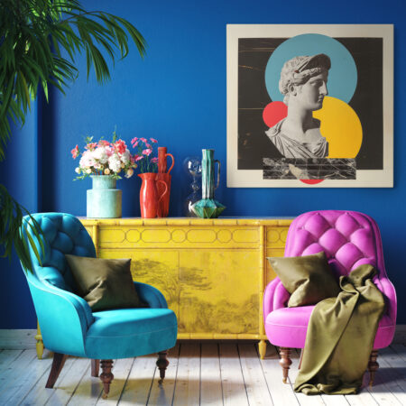 Πίνακας Τετράγωνος COLLAGE WITH SCULPTURE AND COLORFUL ELEMENTS - Αξιοθεατα και Ιστορια