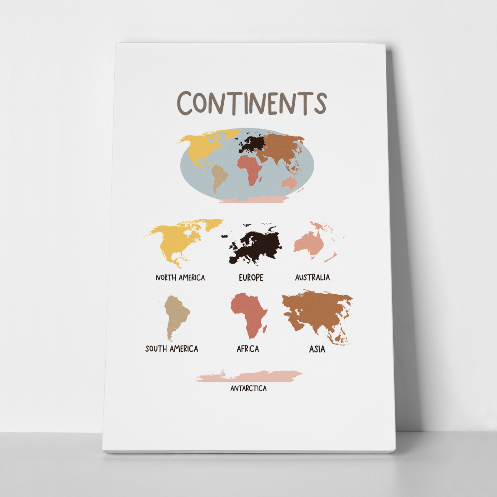 Πινακας σε καμβά CONTINENTS