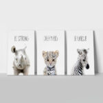 Εξάπτυχος Πίνακας σε καμβά CUTE ANIMALS