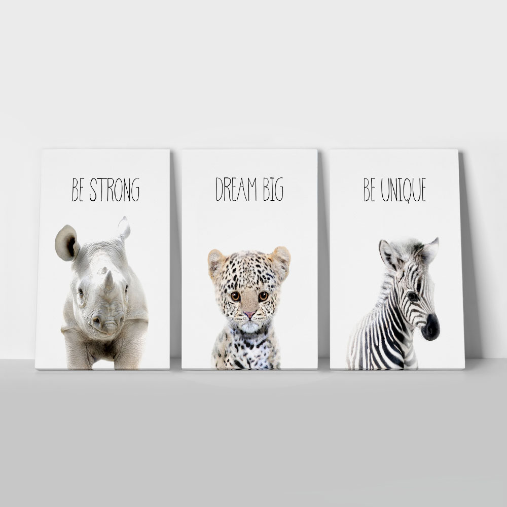 Εξάπτυχος Πίνακας σε καμβά CUTE ANIMALS