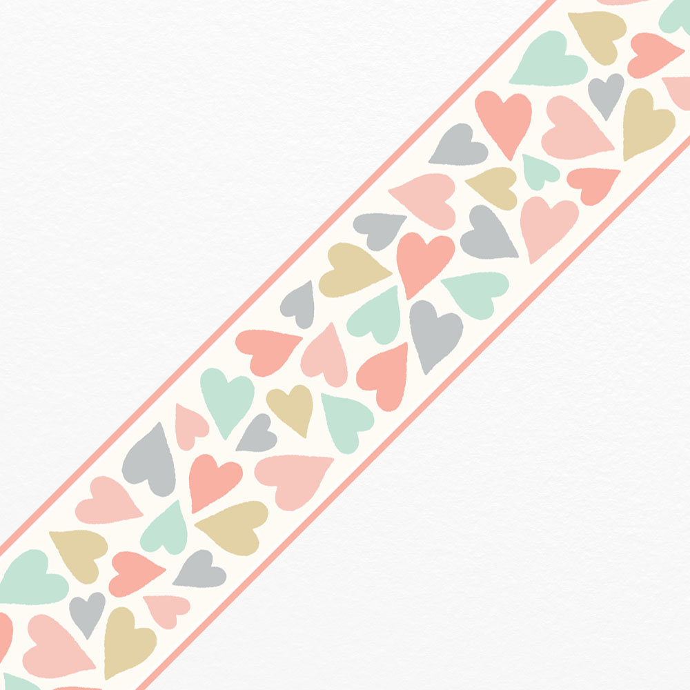 Μπορντούρα τοίχου CUTE PASTEL HEARTS
