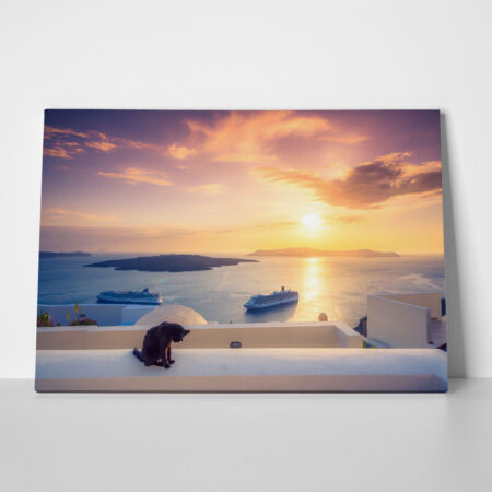 Πινακας σε καμβά FIRA TOWN SANTORINI 2 - Νησια