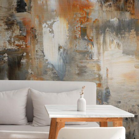 Αυτοκόλλητη Ταπετσαρία τοίχου GREY AND BROWN ABSTRACT ART - Ταπετσαρίες Sticky 1