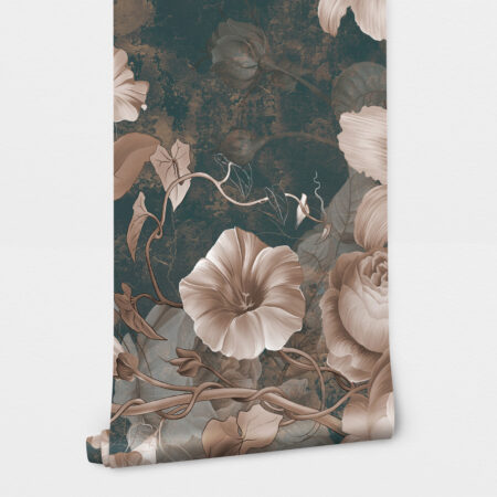 Αυτοκόλλητη Ταπετσαρία τοίχου HORN FLOWERS PAINTING - Floral - Λουλουδια Sticky 2