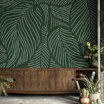 Αυτοκόλλητη Ταπετσαρία τοίχου MINIMAL GREEN LEAVES