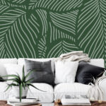 Αυτοκόλλητη Ταπετσαρία τοίχου MINIMAL GREEN LEAVES