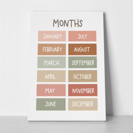 Πινακας σε καμβά MONTHS - Παιδικοι και set Sticky 1