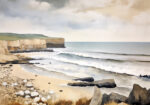 Πινακας σε καμβά PAINTING OF THE SEASCAPE WITH ROCK SHORE