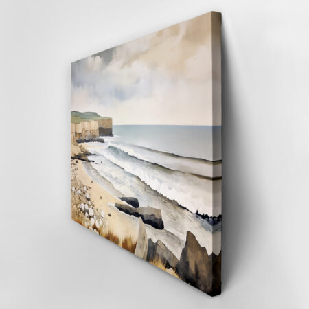 Πινακας σε καμβά PAINTING OF THE  SEASCAPE WITH ROCK SHORE - Παραλιες Sticky 3