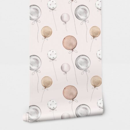 Αυτοκόλλητη Ταπετσαρία τοίχου PASTEL HAPPY BALLOONS - Παιδικές Ταπετσαρίες Sticky 1
