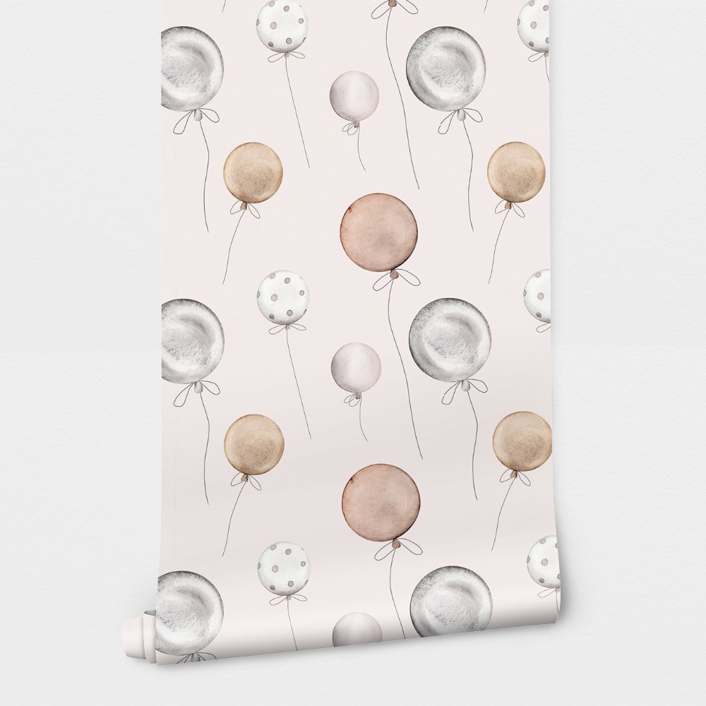 Αυτοκόλλητη Ταπετσαρία τοίχου PASTEL HAPPY BALLOONS