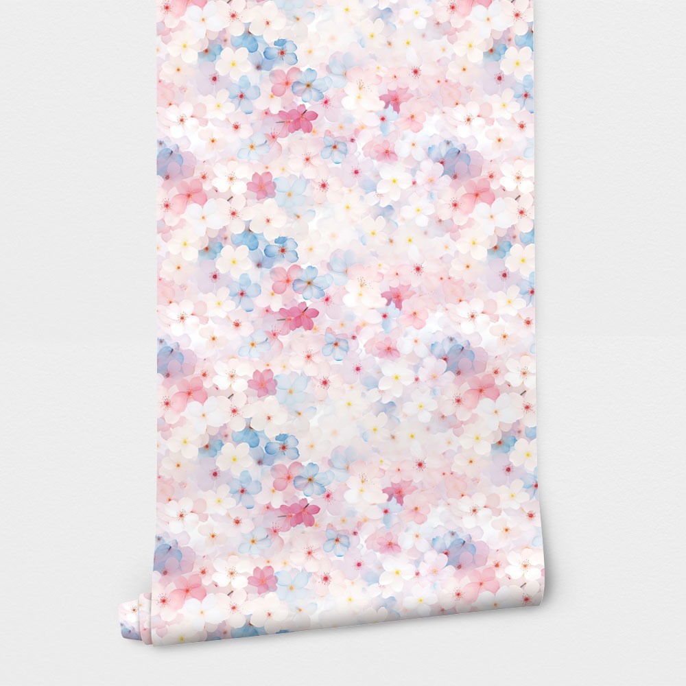 Αυτοκόλλητη Ταπετσαρία τοίχου PASTEL SAKURA FLOWERS